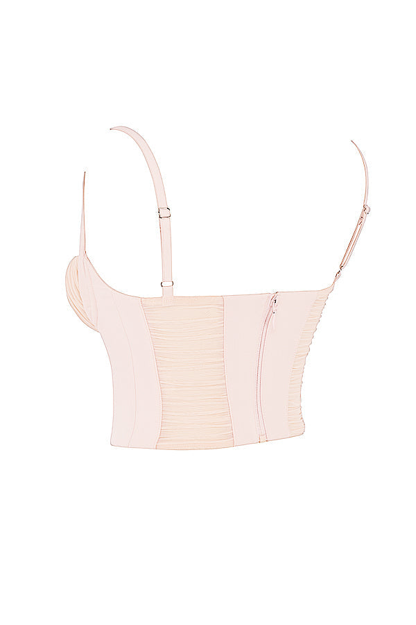 Corset froncé pivoine