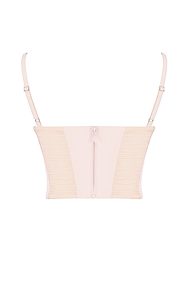 Corset froncé pivoine