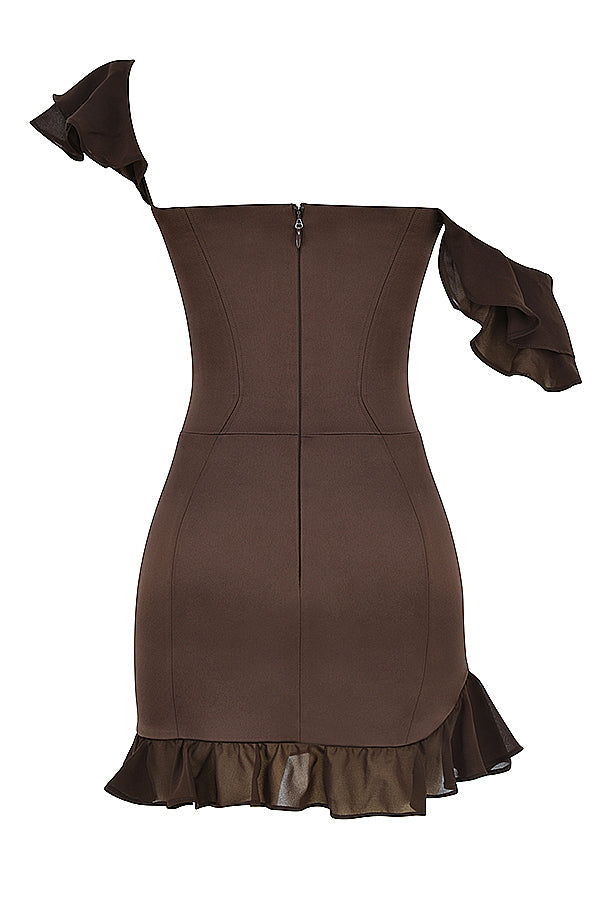 Mini-robe expresso avec corset à volants