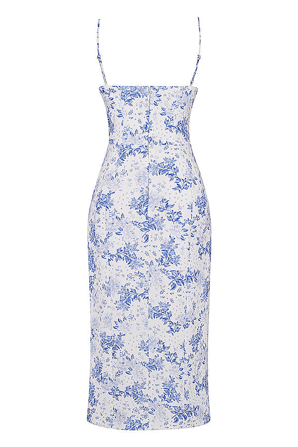 Corset imprimé midi zonnejurk