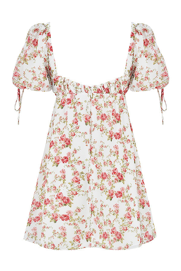 Mini-robe à imprimé roses