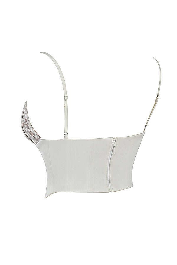 Corset en satin ivoire