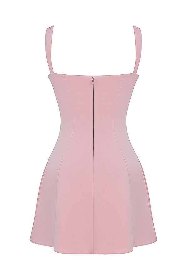 Mini-robe en satin et dentelle
