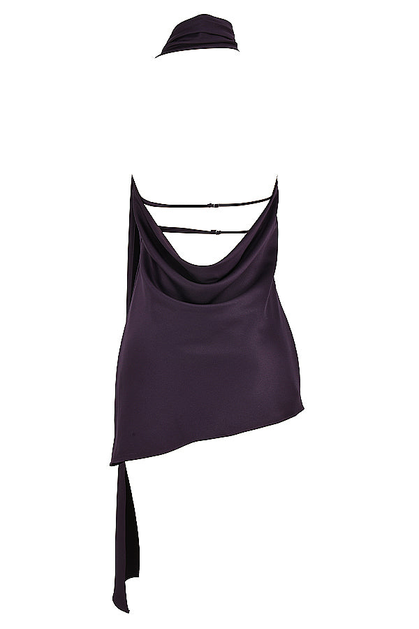 Robe asymétrique à décolleté cache-càur