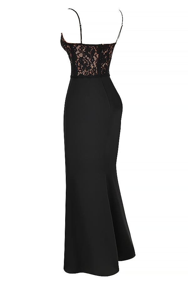 Robe longue corset noire