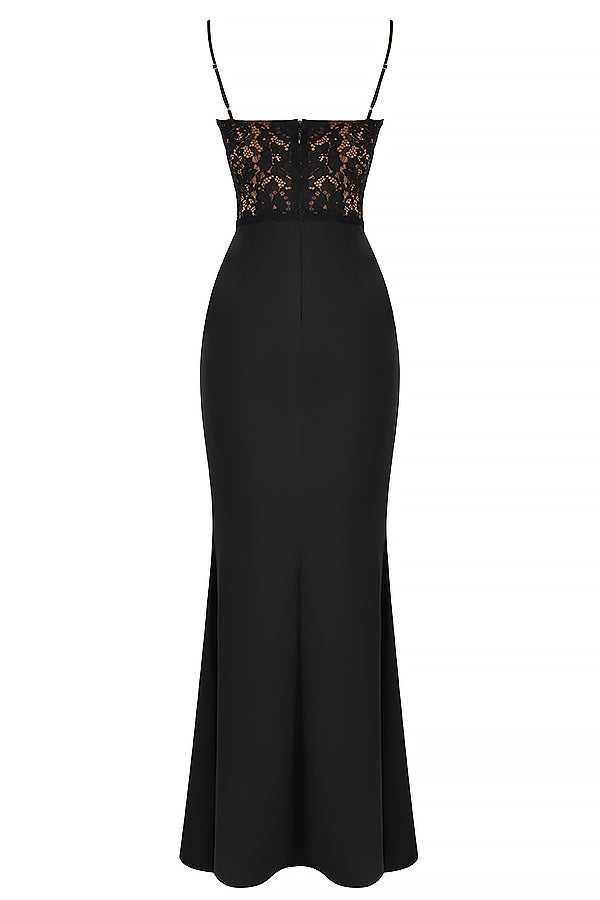 Robe longue corset noire