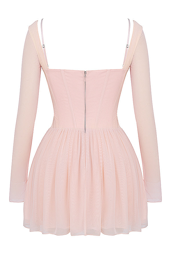Mini-robe corset couleur pàche douce