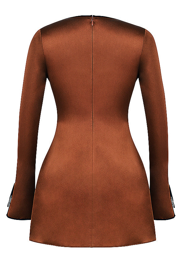 Mini-robe en satin cuivré