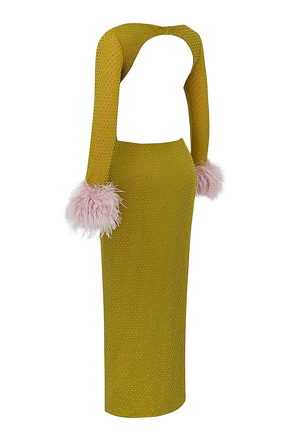 Robe longue cristallisée Chartreuse