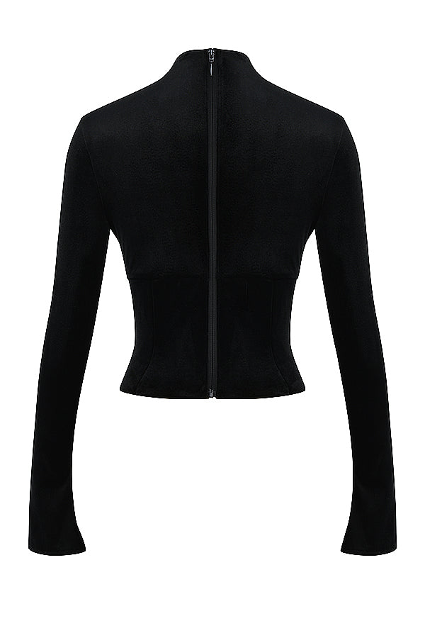 Corset en velours noir avec pantalon court