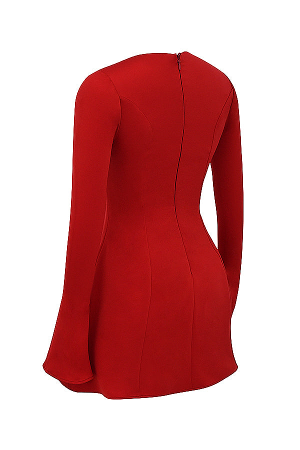 Mini-robe en satin rouge