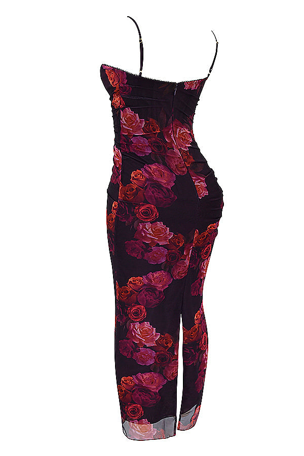 Robe longue fleurie romantique