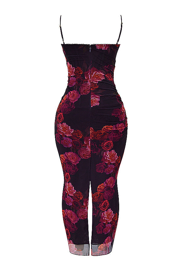 Robe longue fleurie romantique