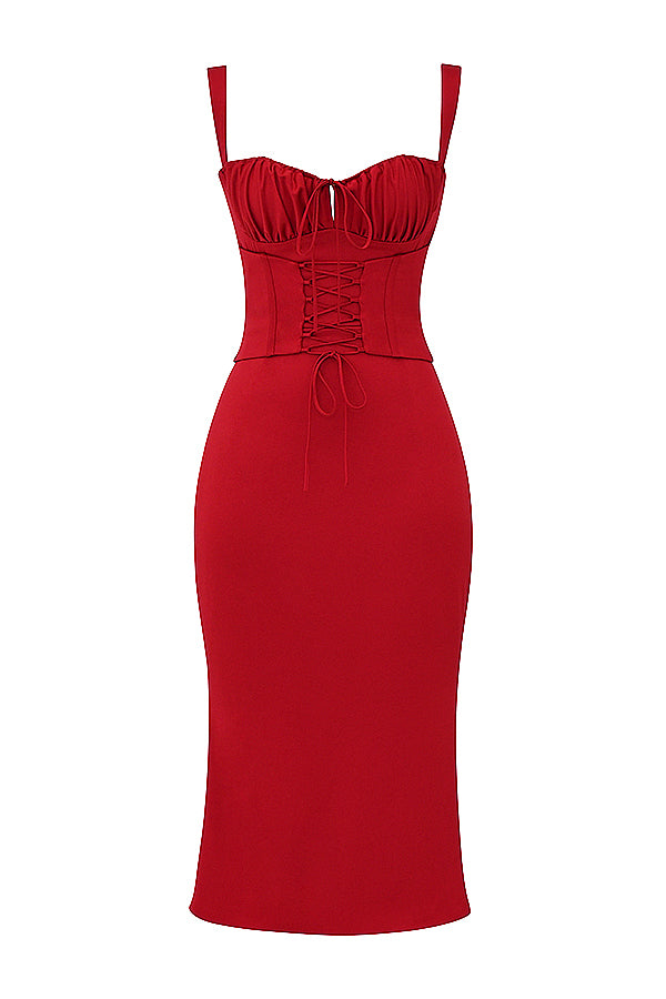 Robe corset rose rouge