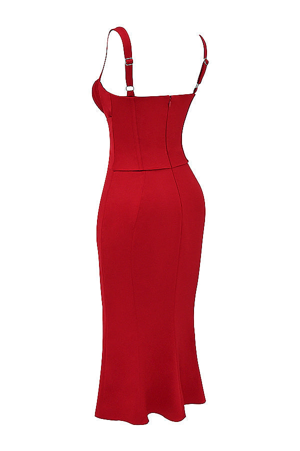 Robe corset rose rouge