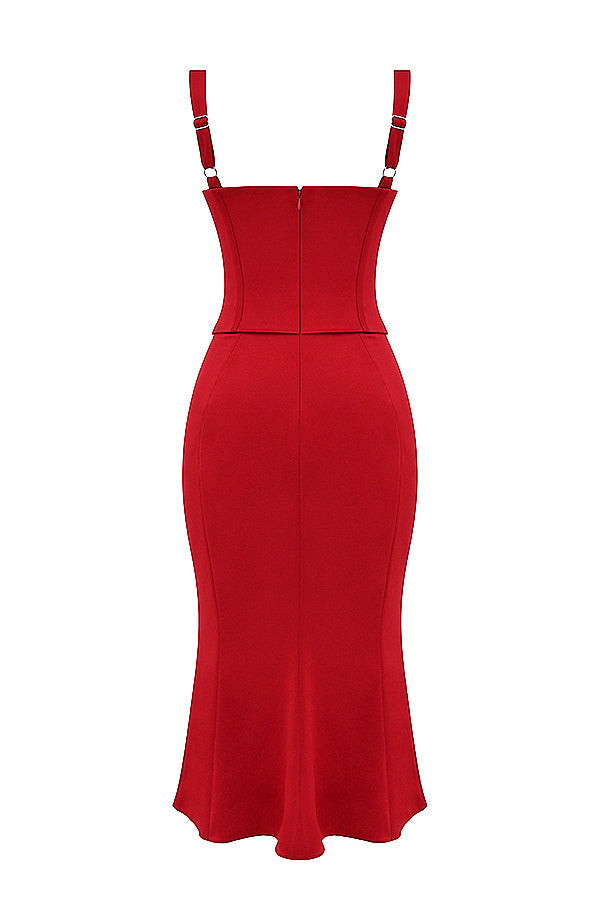 Robe corset rose rouge