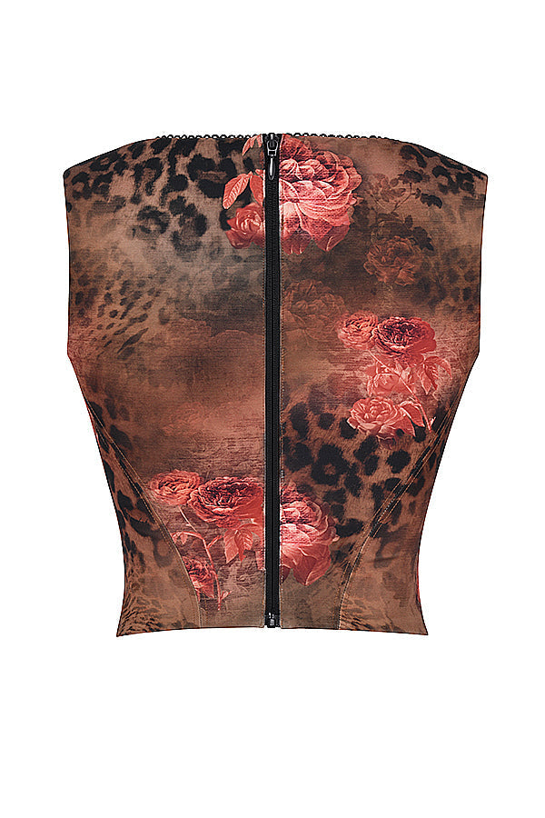 Corset à motif floral