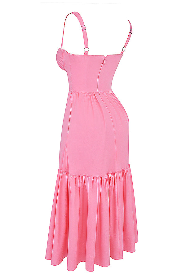 Robe d'été midi rose française