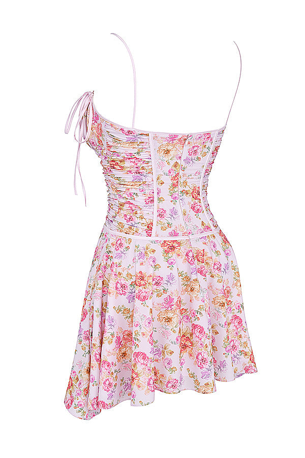 Robe corset à imprimé lavande clair