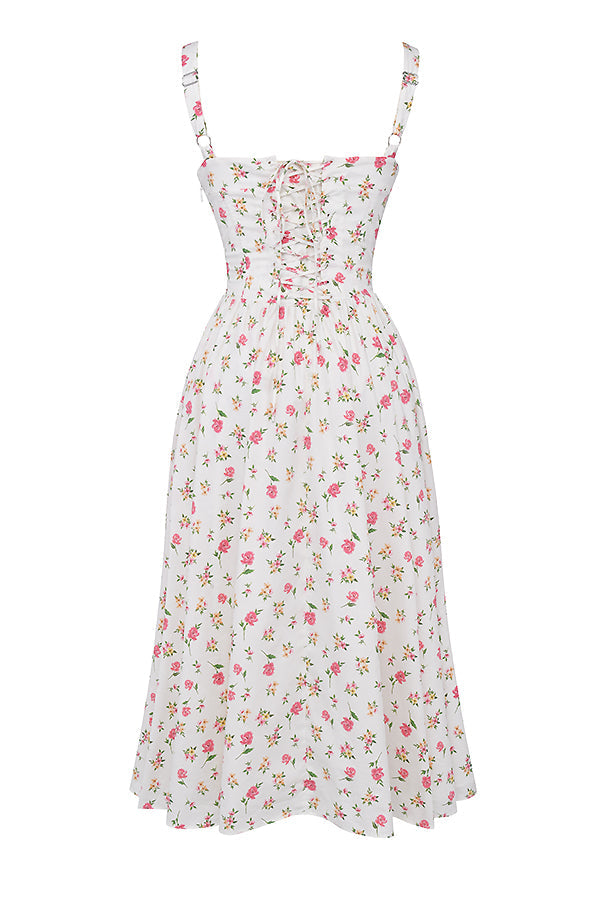 Robe d'été midi à fleurs