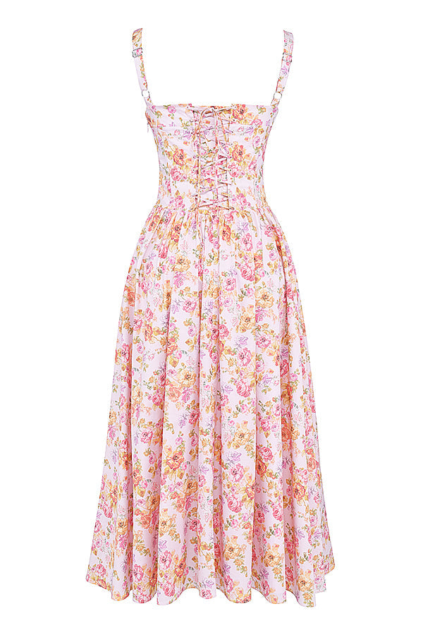 Robe d'été midi à fleurs