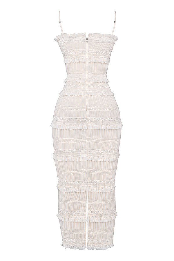 Robe corset à plis pailletés