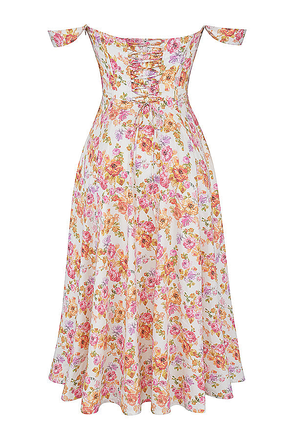 Robe d'été midi fleurie