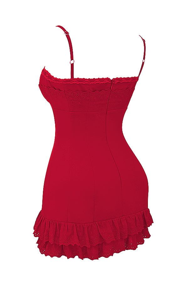 Robe corset cerise