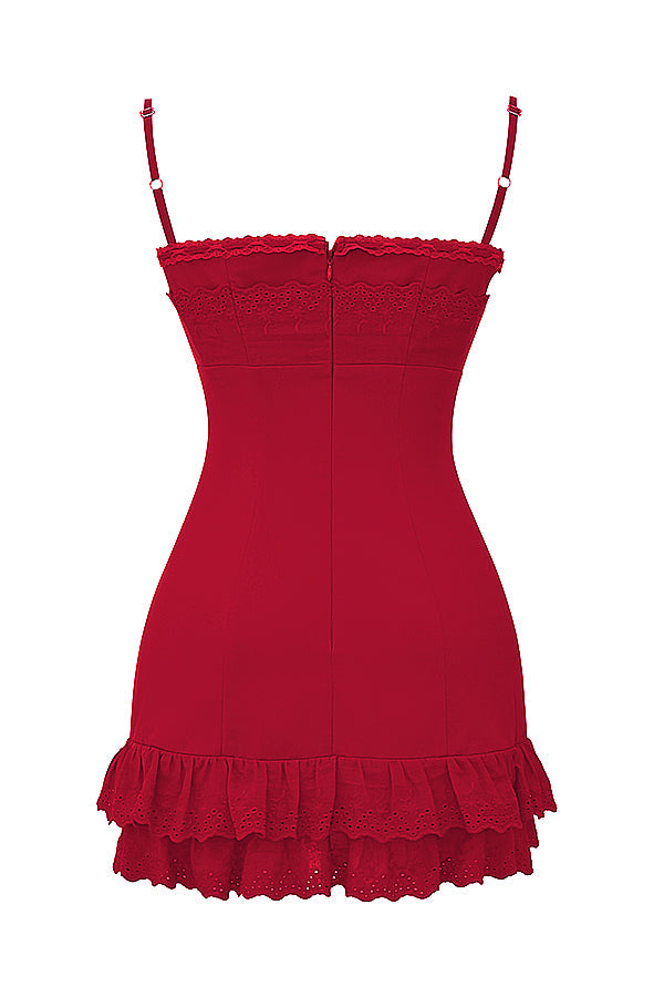Robe corset cerise