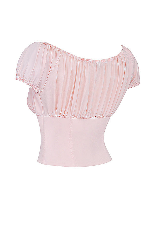 Top rose bébé à volants