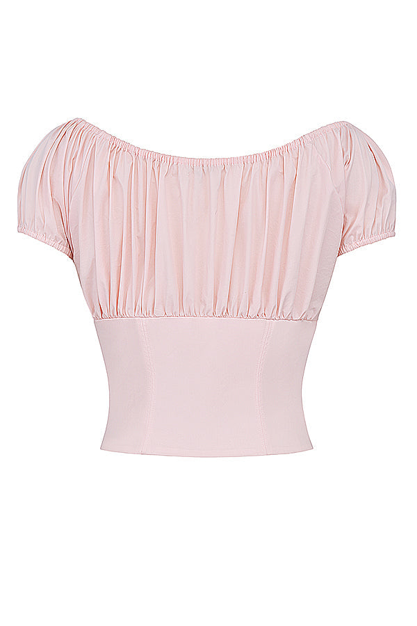 Top rose bébé à volants