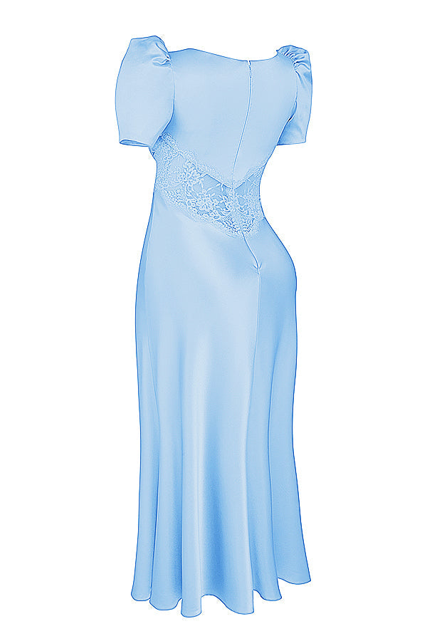 Robe en pure soie et dentelle