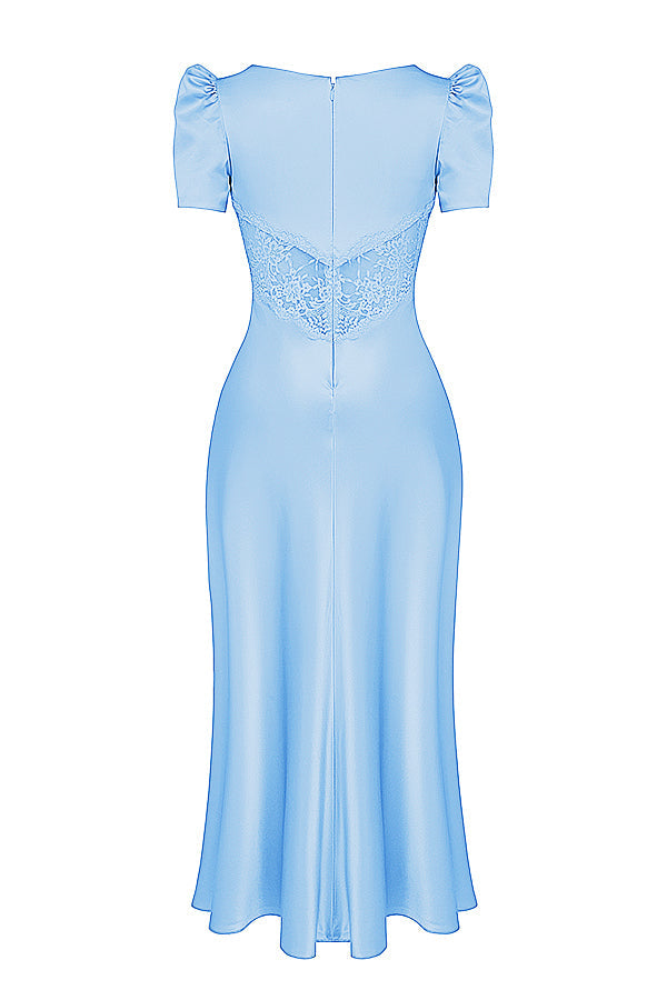 Robe en pure soie et dentelle