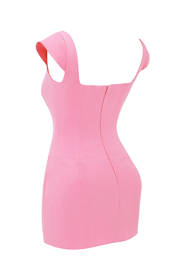 Mini-robe corset rose française