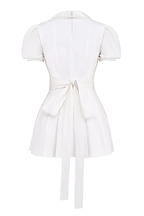 Mini-robe plissée blanche