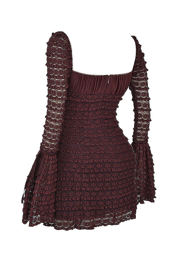 Robe en dentelle expresso