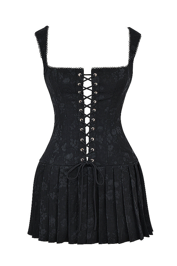 Mini-robe plissée noire