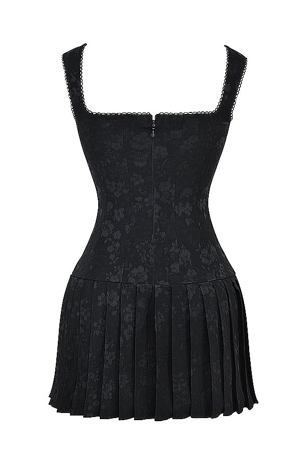 Mini-robe plissée noire