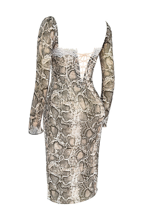 Robe corset à imprimé serpent