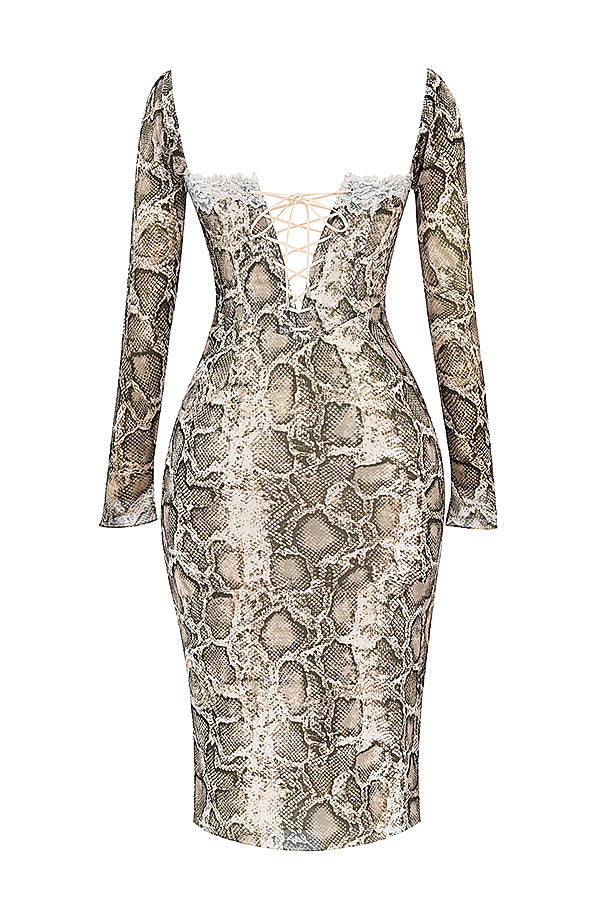 Robe corset à imprimé serpent