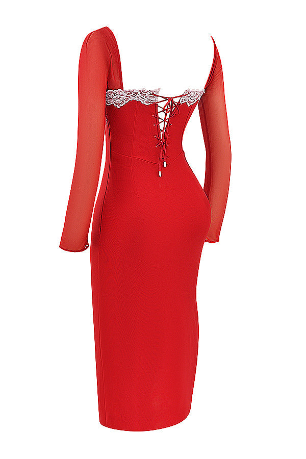 Robe corset rouge profond