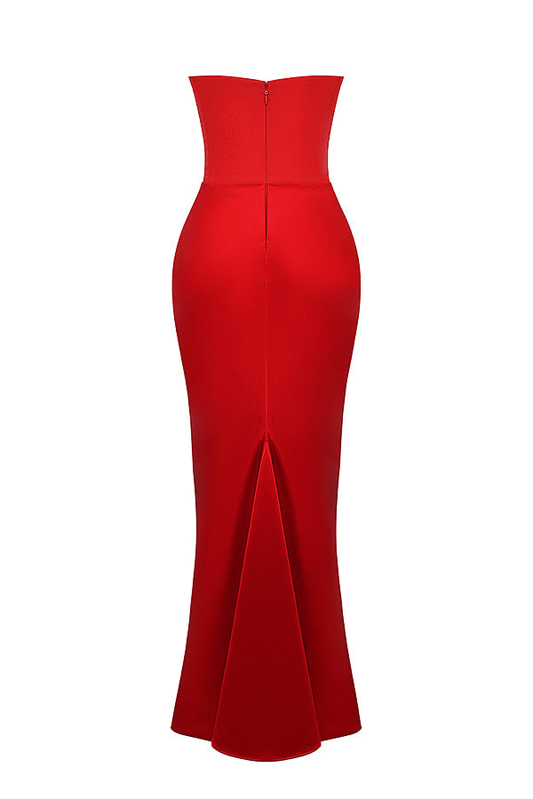 Robe longue corset élégante sans bretelles