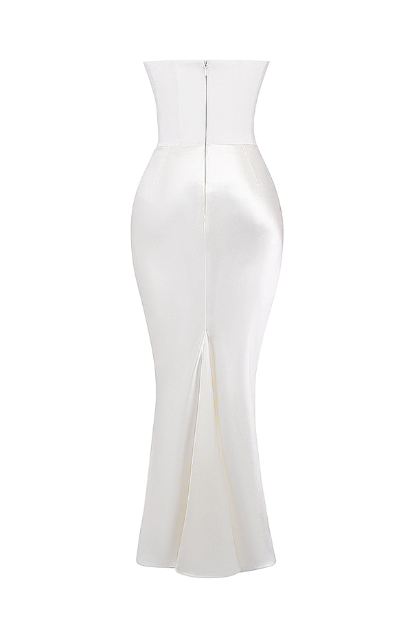 Robe longue corset sans bretelles