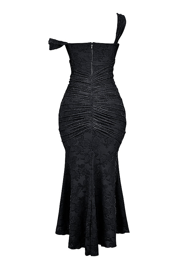 Robe longue texturée