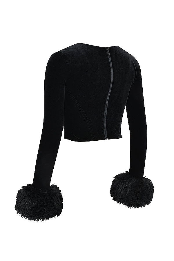 Corset en velours noir