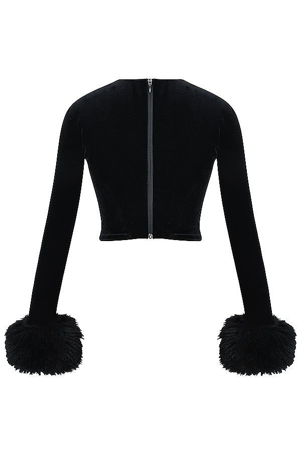 Corset en velours noir