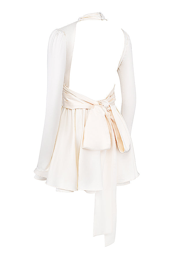 Mini-robe ivoire avec nàud