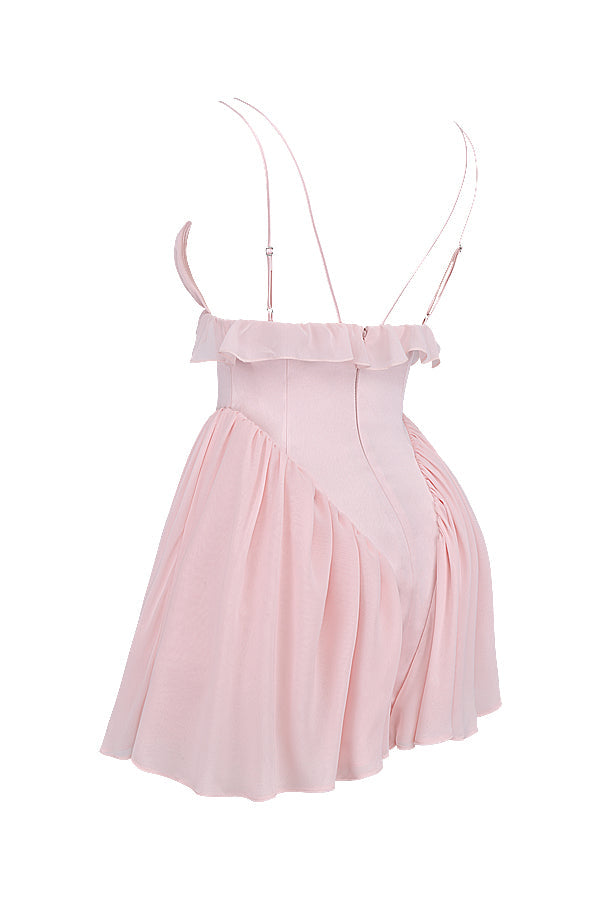 Mini-robe babydoll rose ballerine