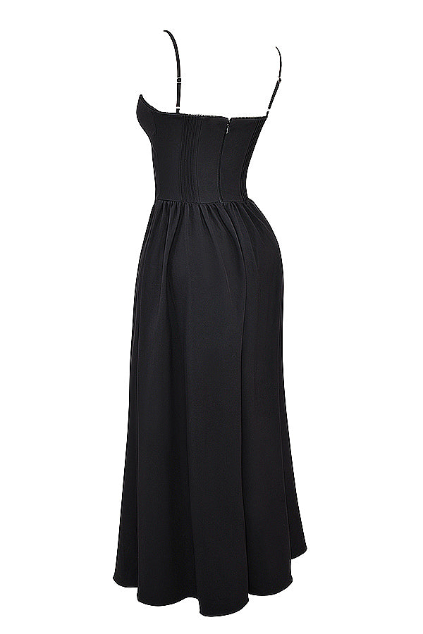 Robe longue corset noire