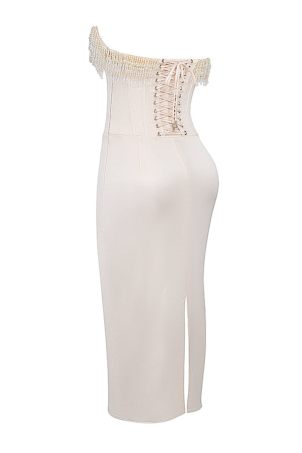 Robe bustier ornée de cràme vintage